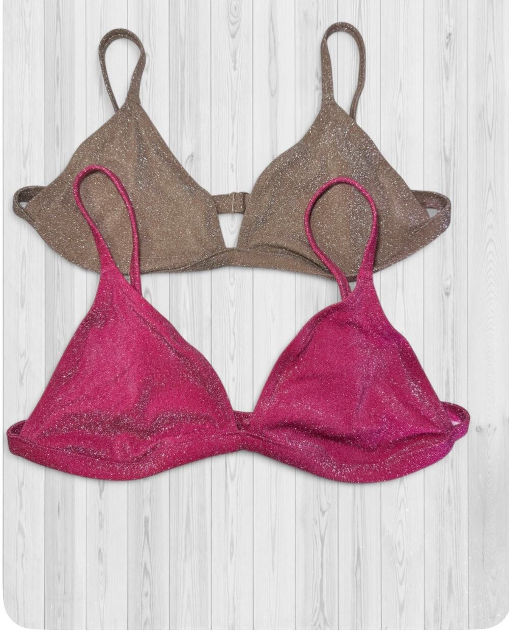 SKIMS Shimmer / Metallic Triangle Bralette Bundle (Set of 2) - Size 2X / 2XT